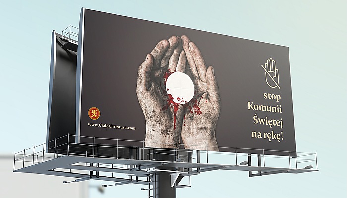 Dlaczego Stowarzyszenie Ks. Skargi publikuje billboardy "Stop Komunii Św. na rękę"? Ten raport rozwiewa wątpliwości